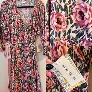LuLaRoe Michelle Wrap Dress 3XL